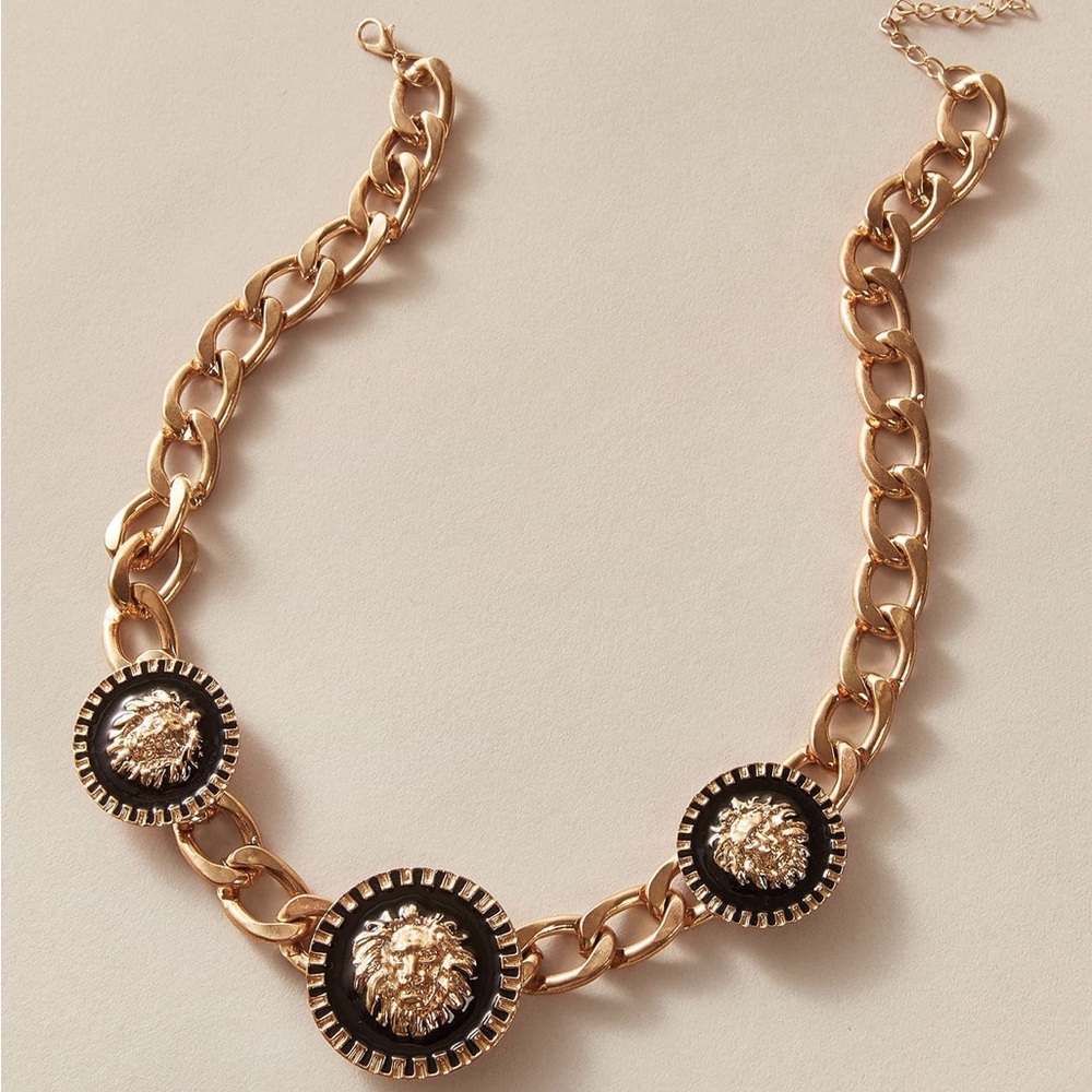 Gold Clad Lion Necklace